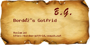 Bordás Gotfrid névjegykártya
